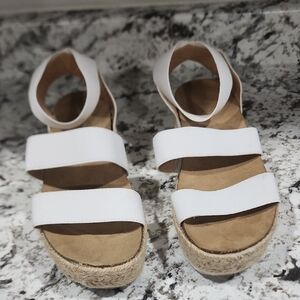 Time and Tru White Espadrille Sandals